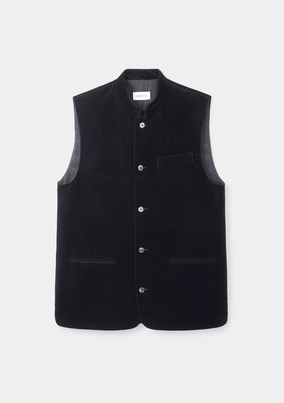 Jet Black Velvet Nehru Waistcoat