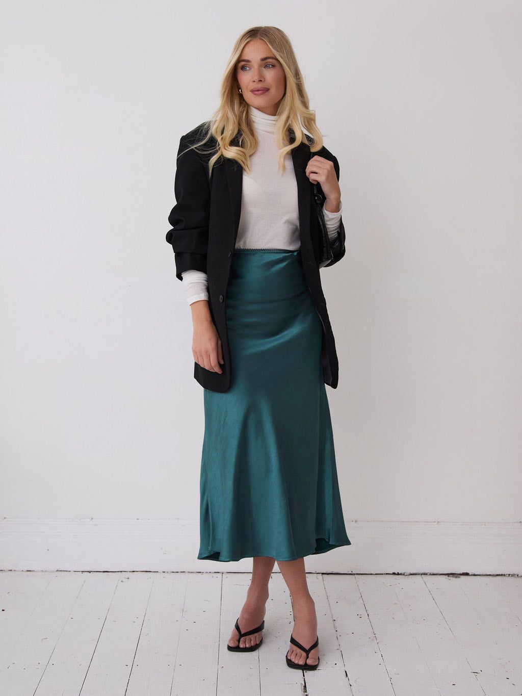 Angel Dark Teal Satin Skirt