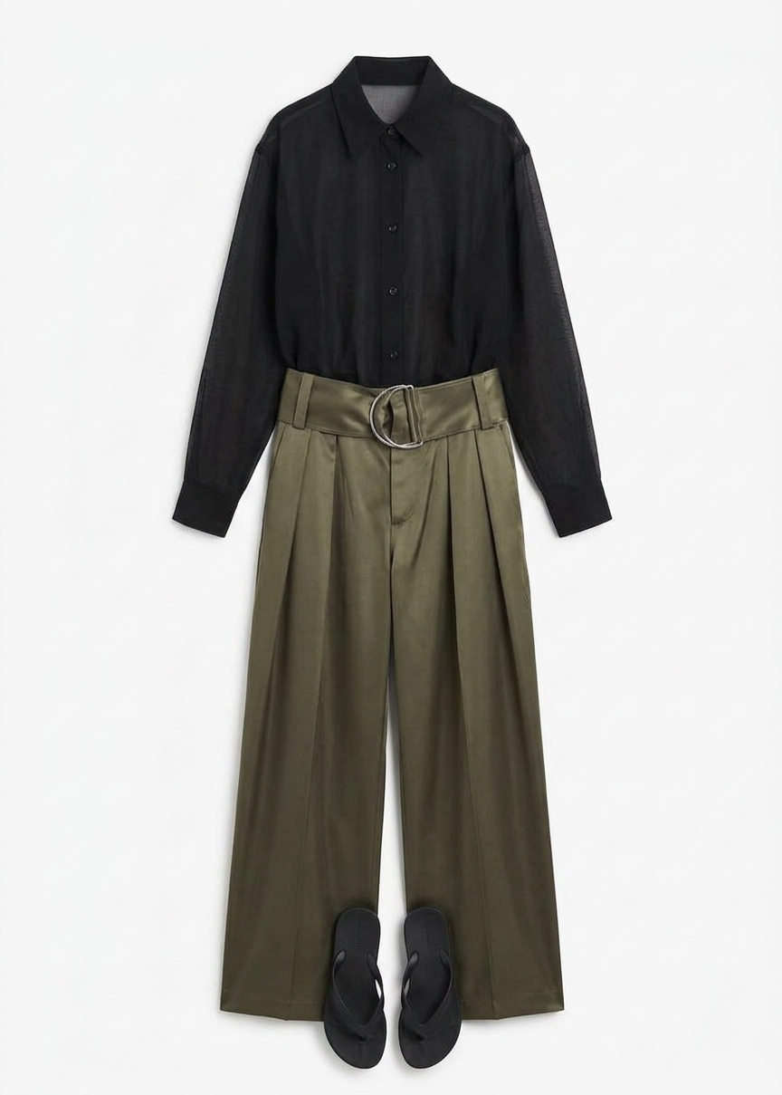 Louis Gabriel Nouchi Classic Transparent Shirt - Black