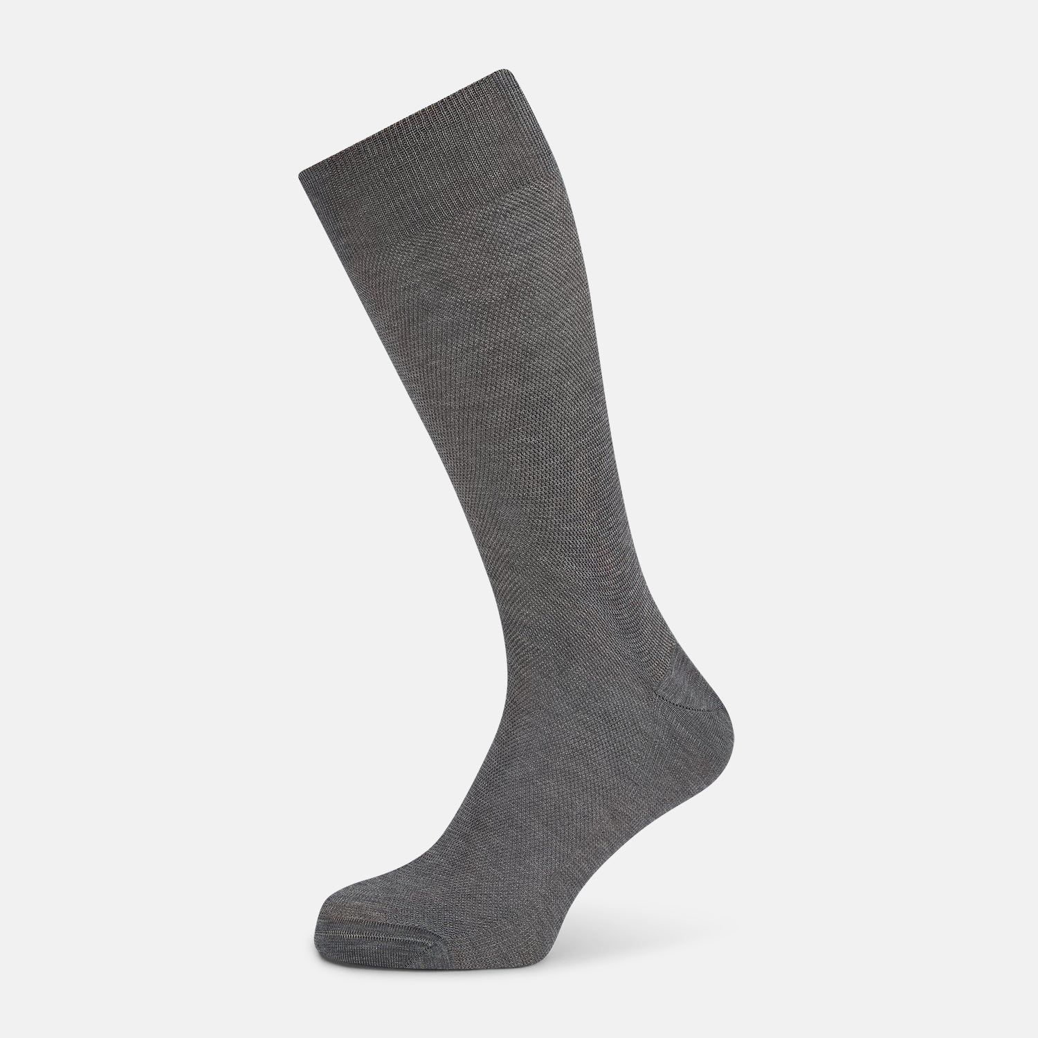Steel Melange Micro Knit Mid-Length Socks