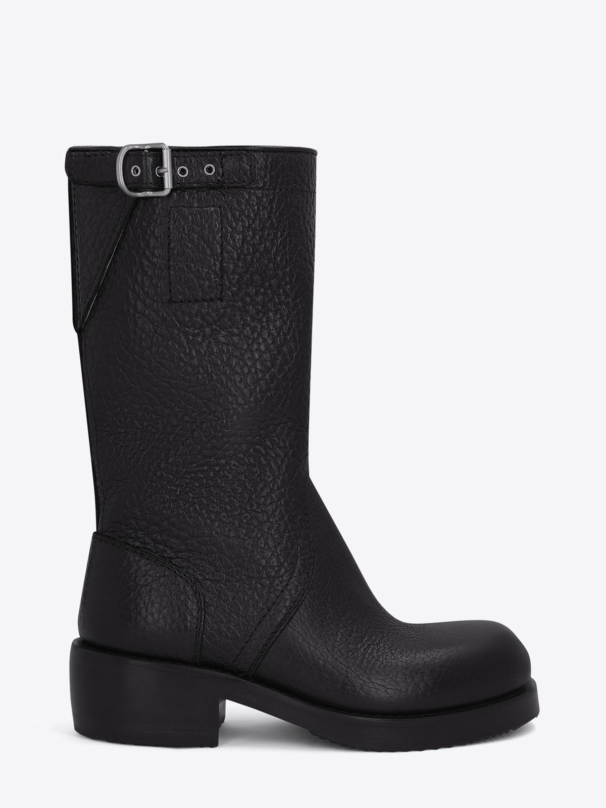 Leather biker boots