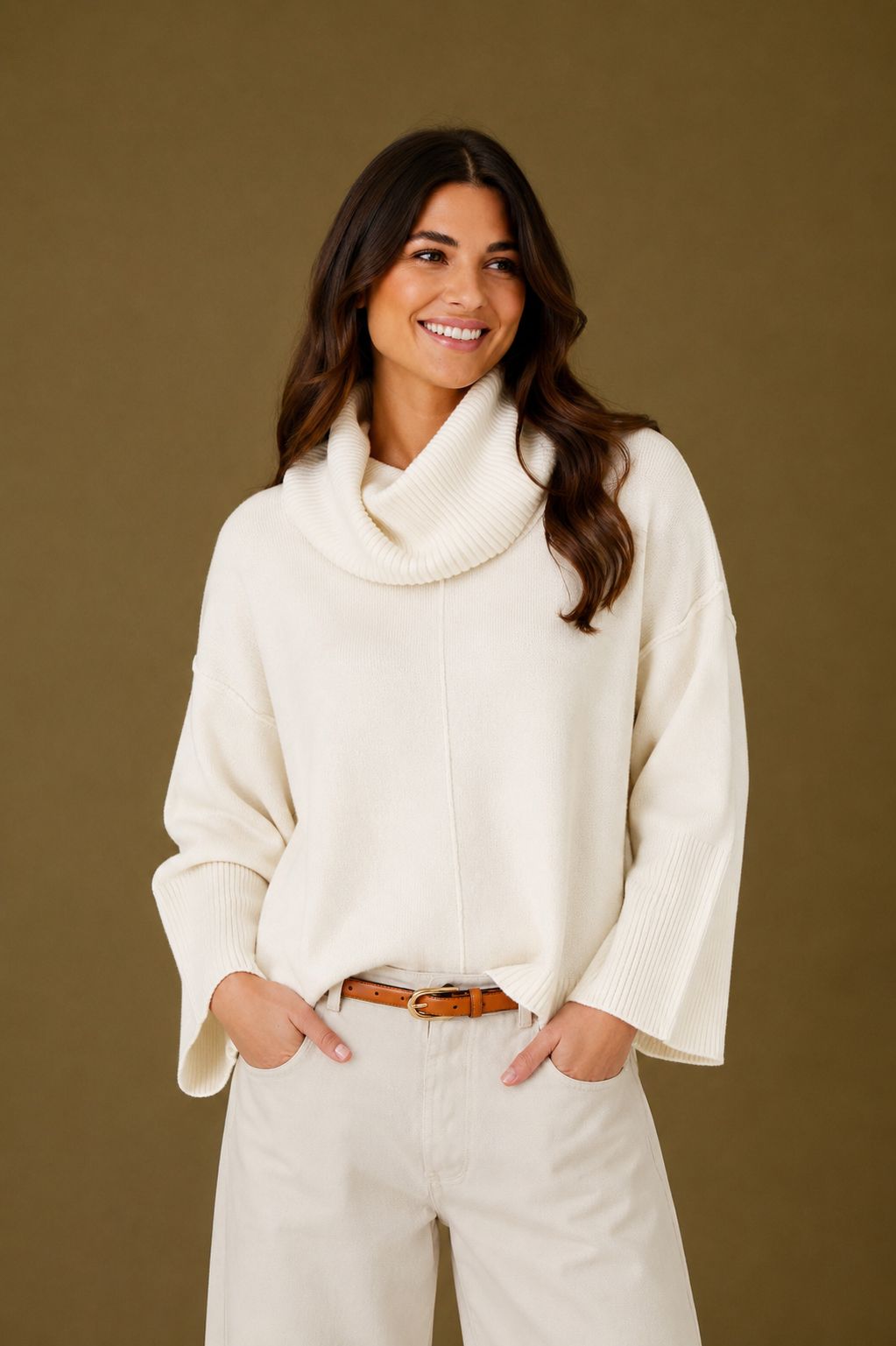 Teri Knit Sweater With Snood