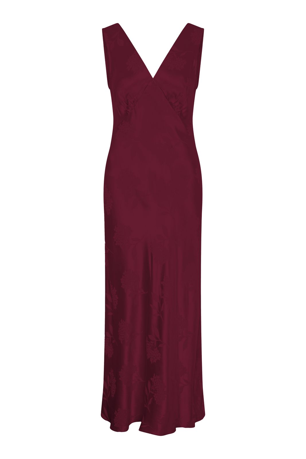 Iris Jacquard Dress In Deep Wine