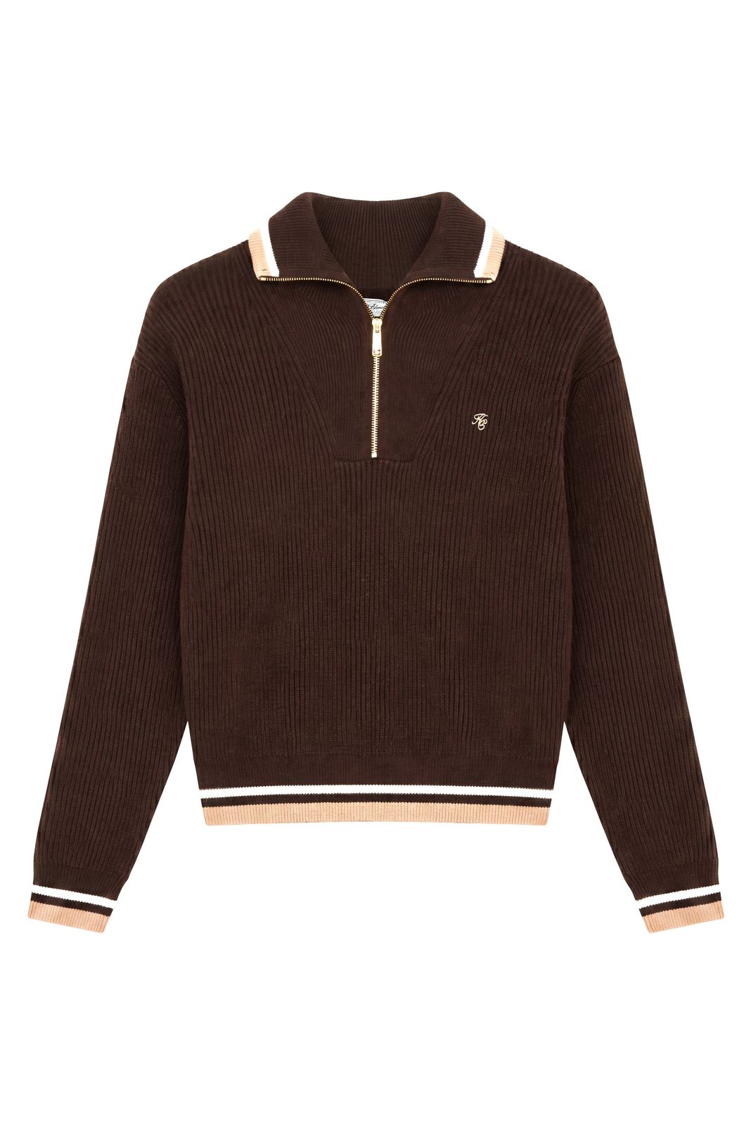 Jessica Quarter Zip Knit (walnut)