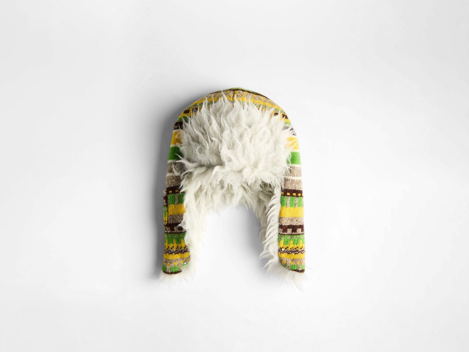 CL_STRIPE & FUR HAT - MARIGOLD_KW1518YN0449