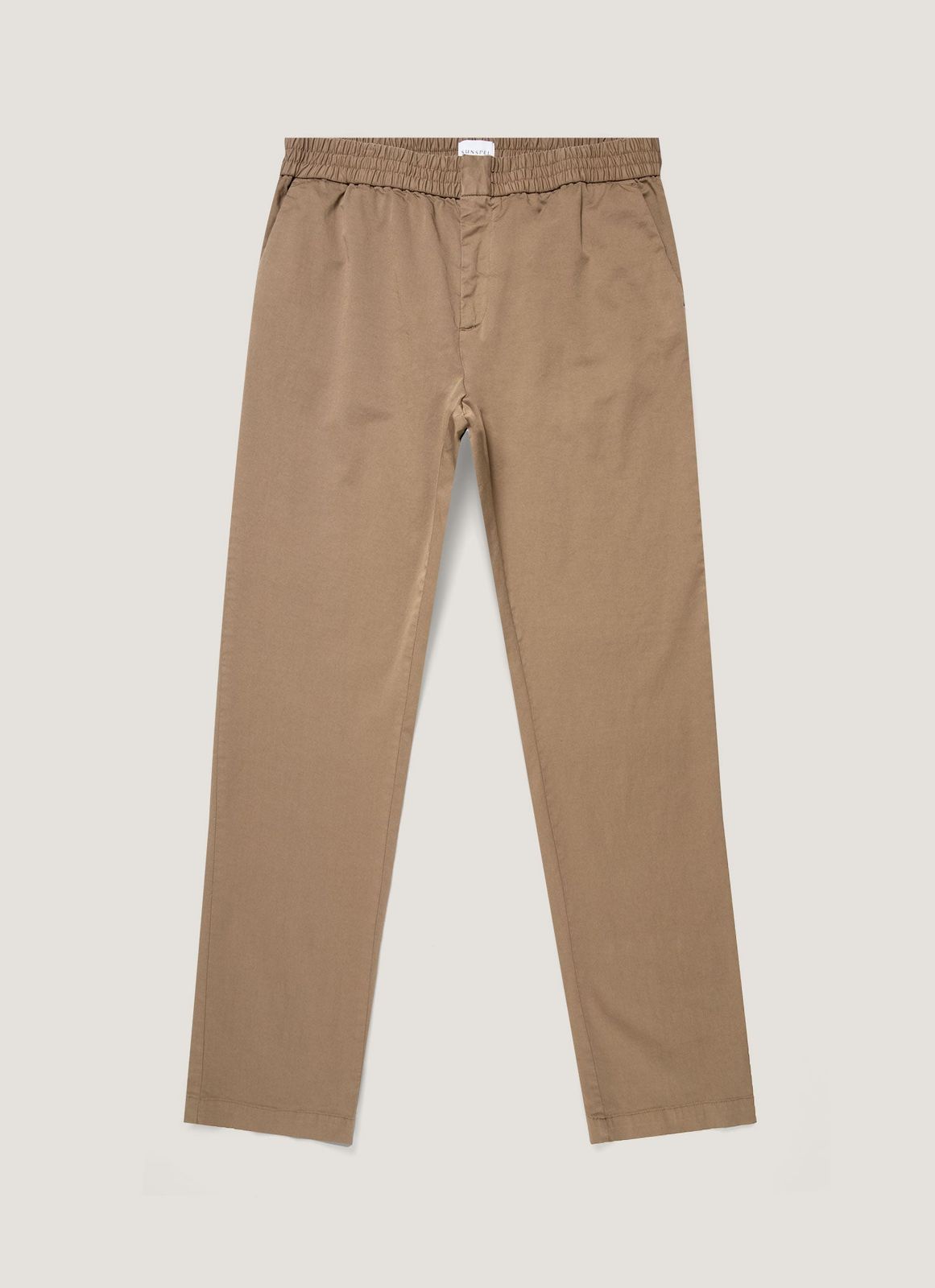 Men's Cotton Drawstring Trousers in Dark Stone