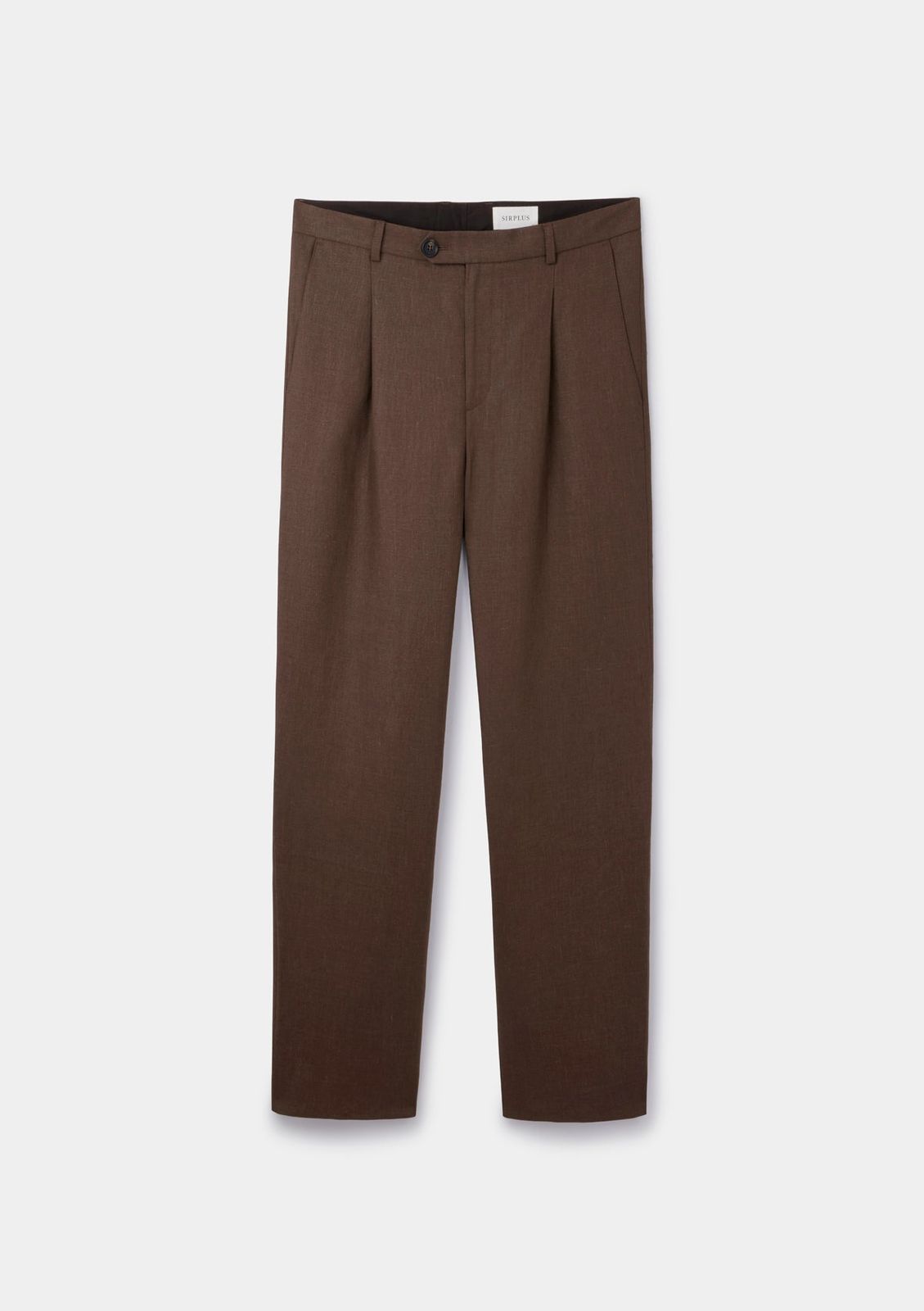 Hickory Brown Linen Pleated Trousers