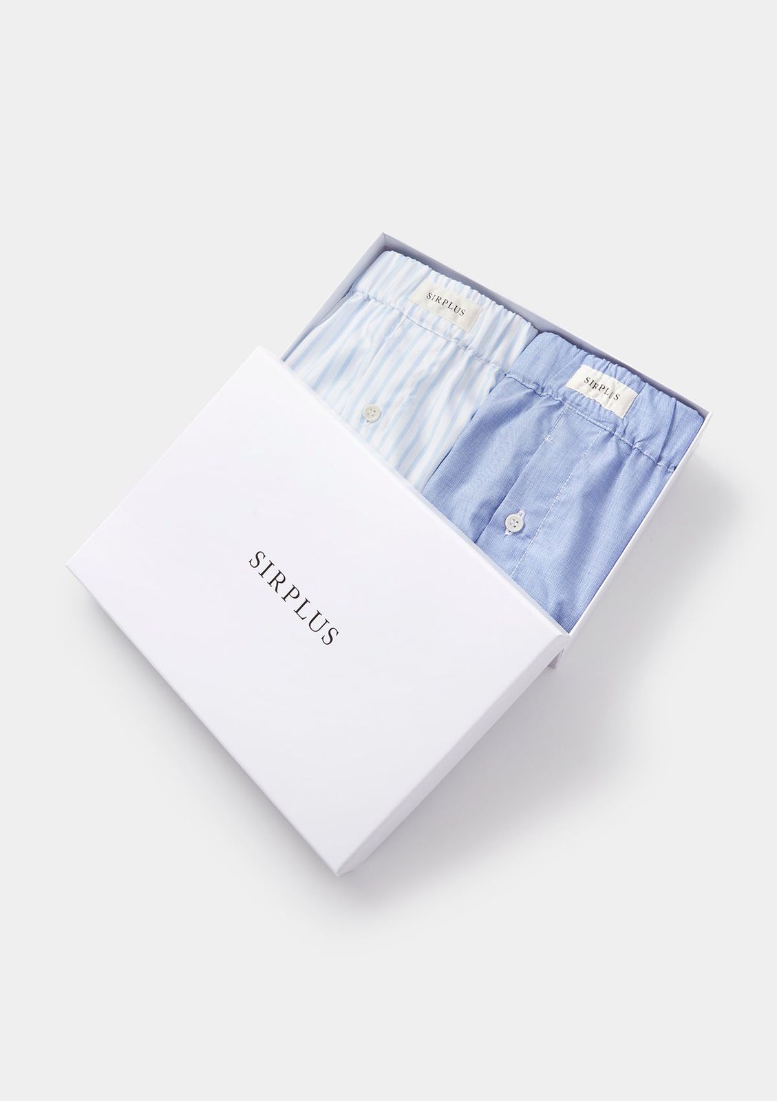 Blue Chambray & Stripe Boxer Shorts Gift Box