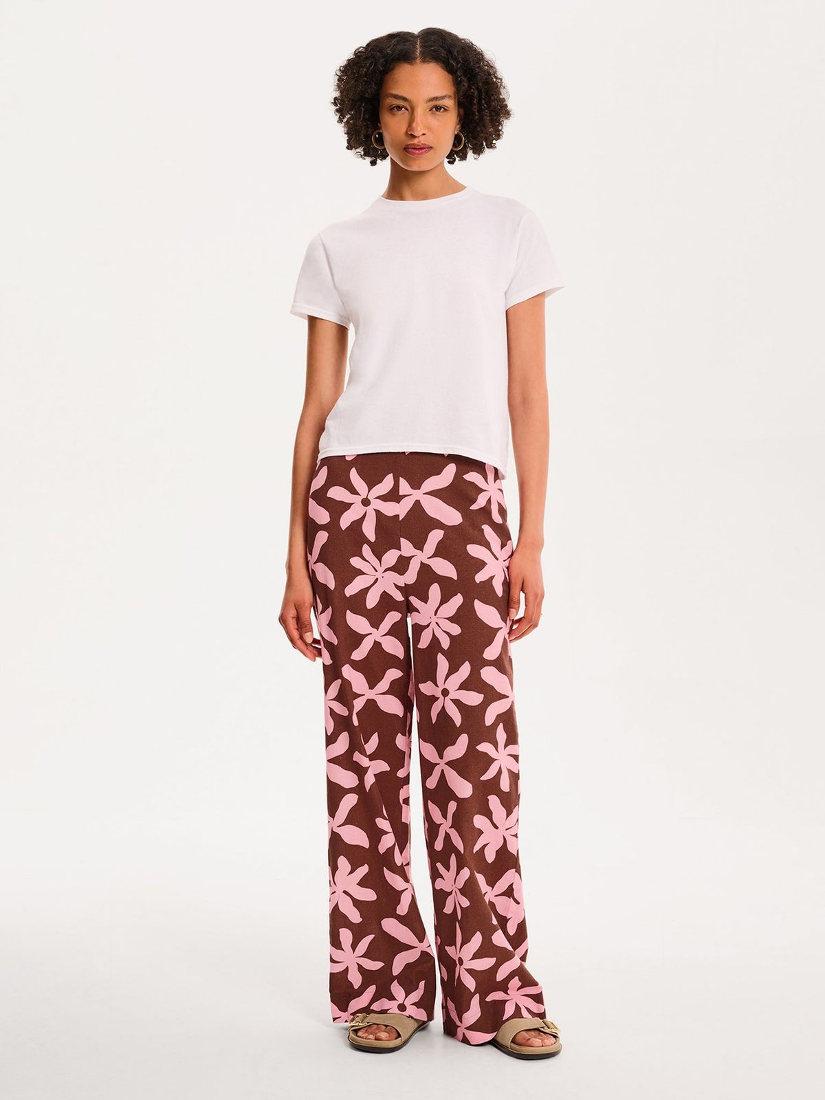 Tommy Trouser in Pink and Chocolate Floral Print