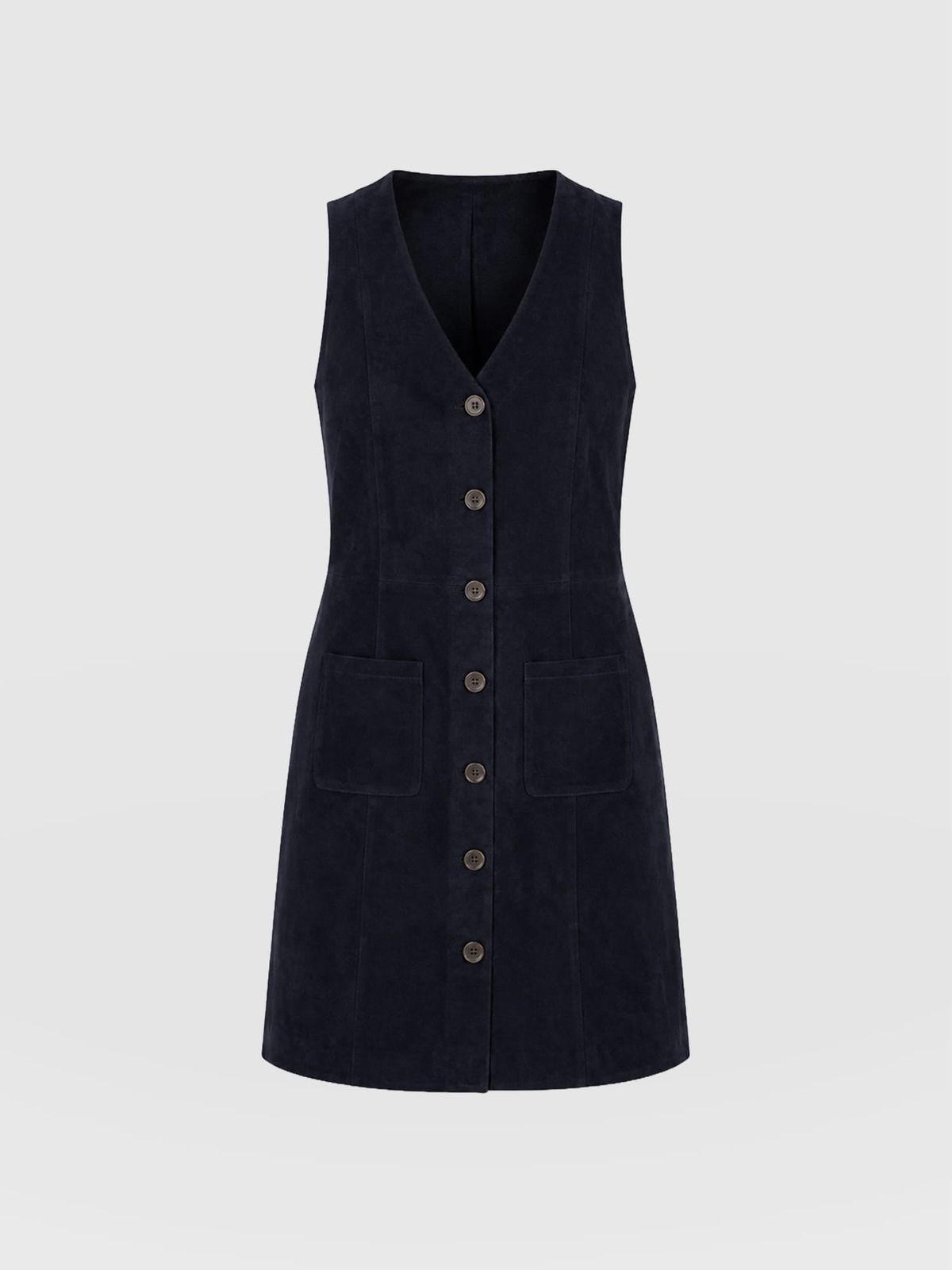Luther Mini Dress - Navy Suede