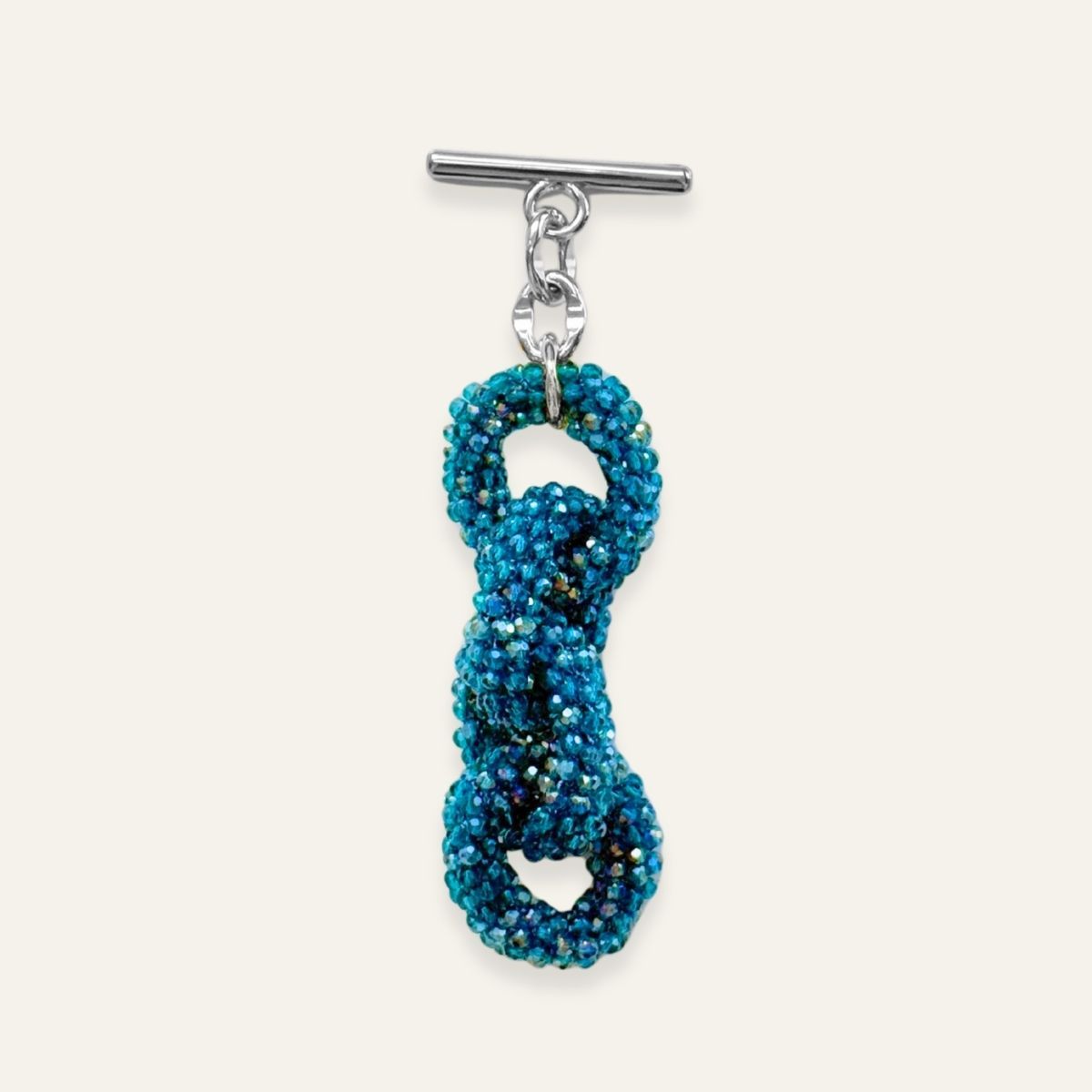 Kings Knot Tassel | Blue Sparkle with Silver hardware