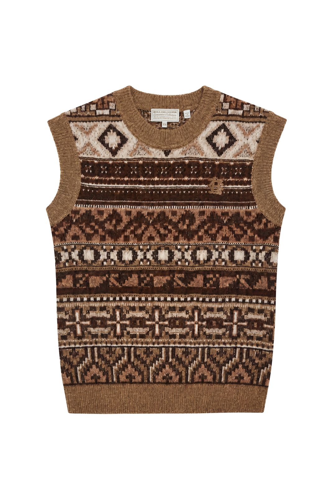 Arlington Knitted Tank (camel Fairisle)