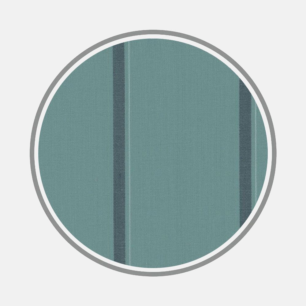 Wide Navy Stripe Aquamarine Fabric