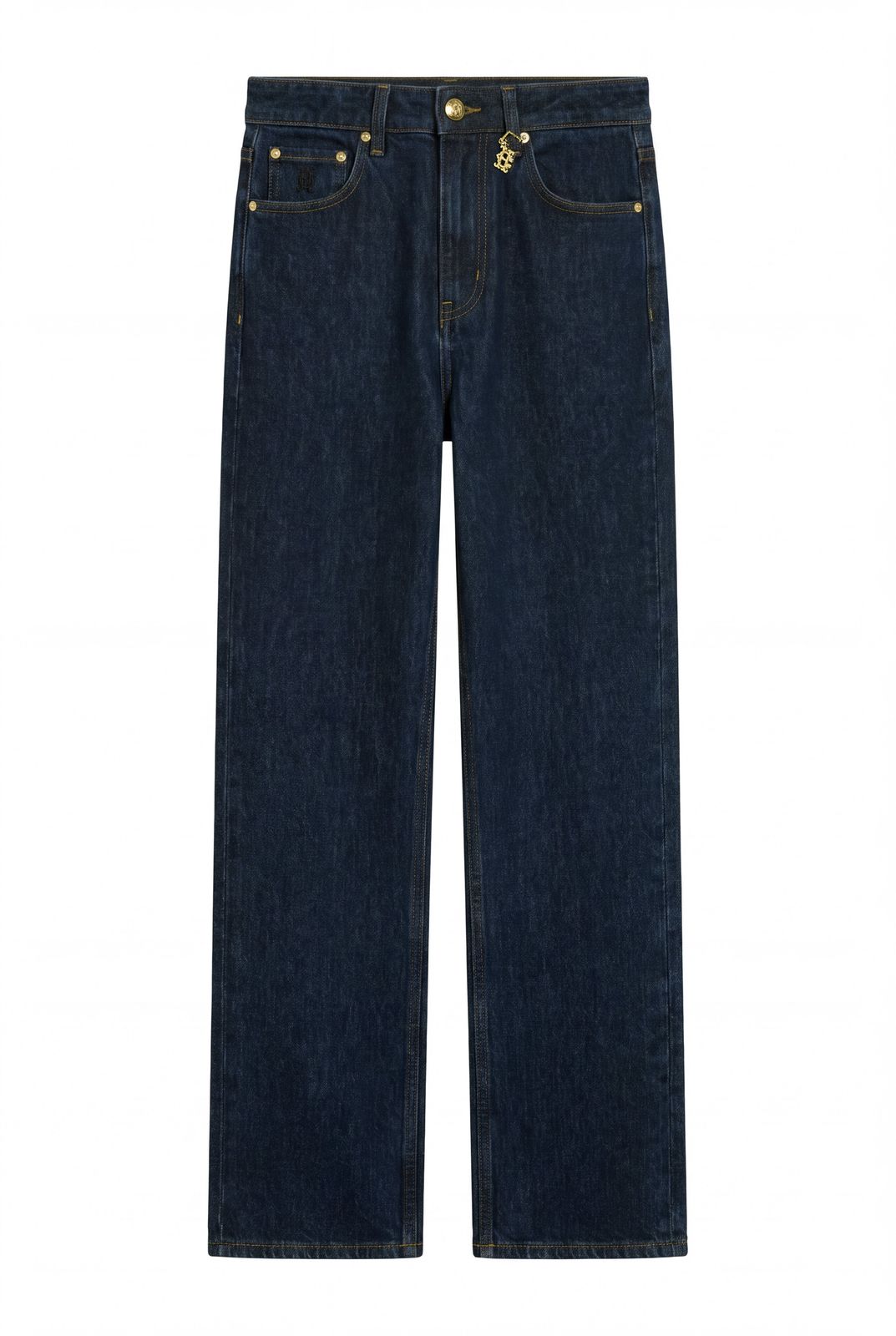 Mid Rise Straight Cropped Jean (dark Wash)