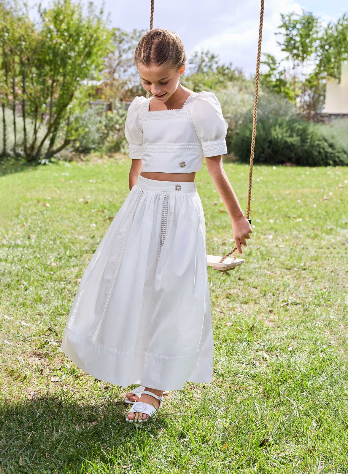 Lace Detail Cotton Skirt