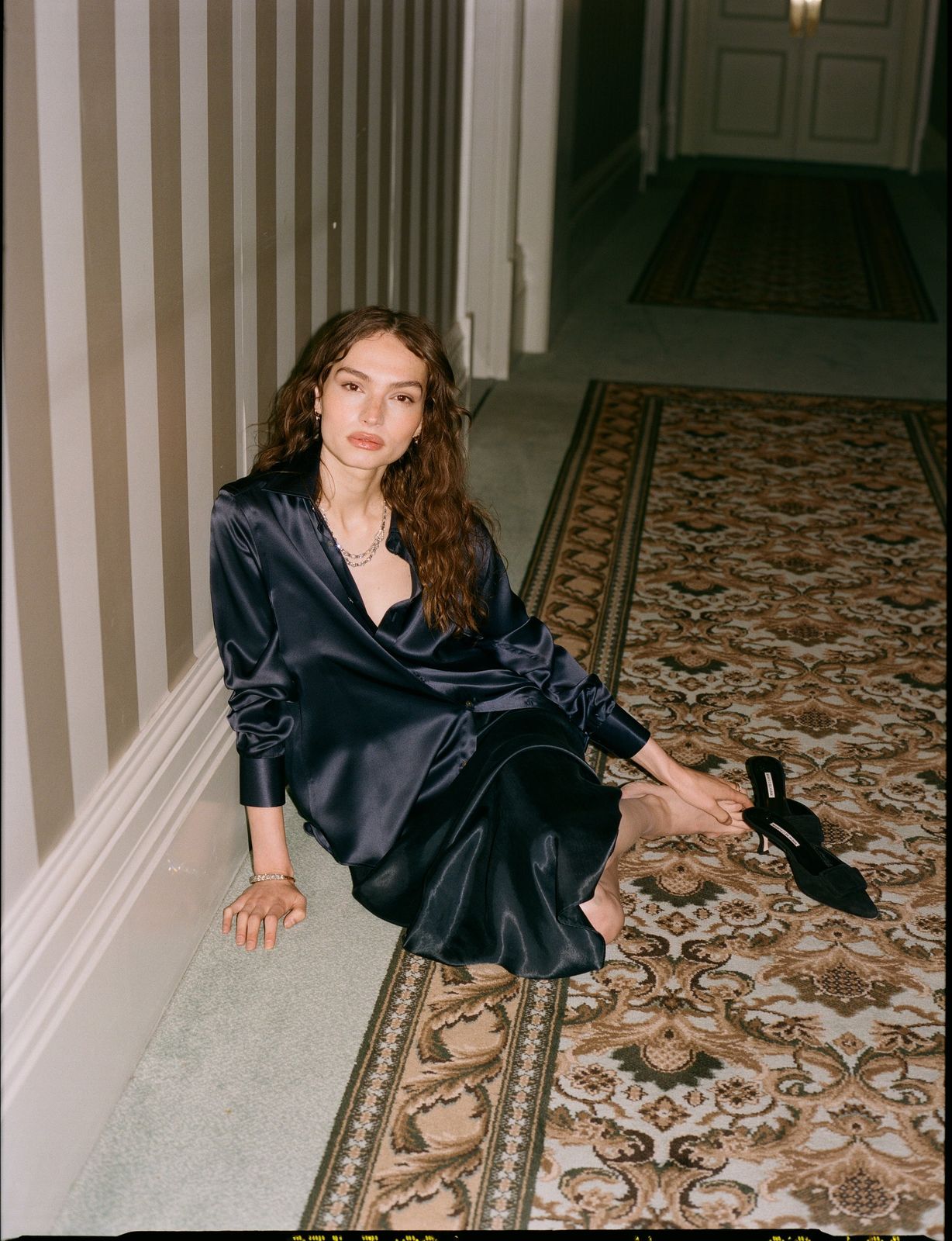 The Boyfriend: Silk Satin, Navy