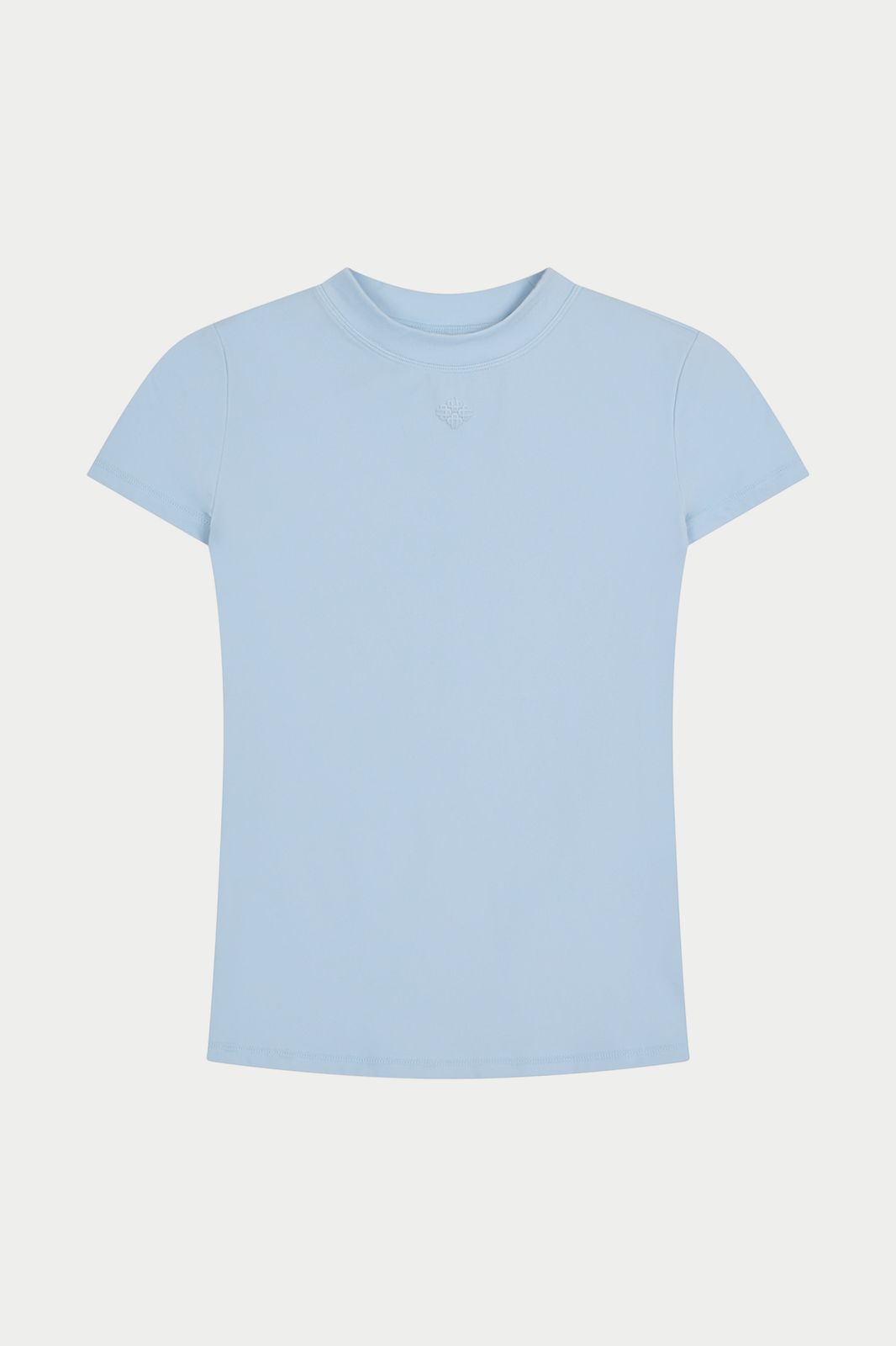 SCULPTING STRETCH EMBLEM BABY TEE - POWDER BLUE