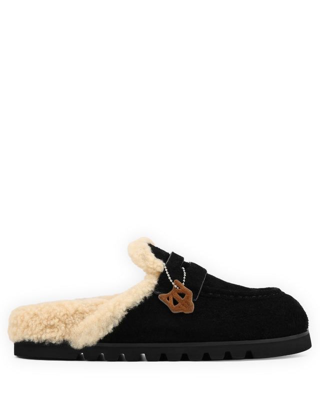 Cord Fur Black Suede