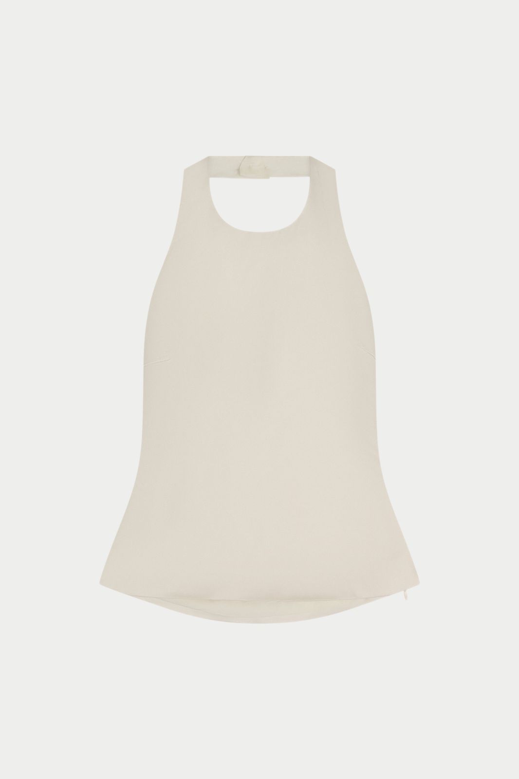 SATIN HIGH NECK TOP - IVORY