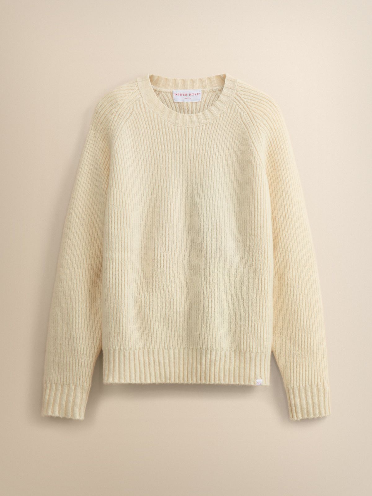 Freddie Wool Cashmere Ribbed Sweater Antique Ivory