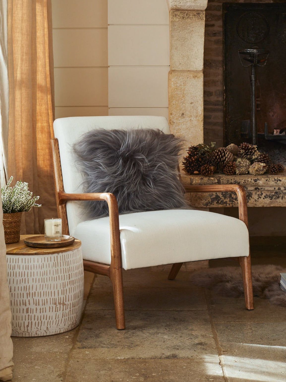 Icelandic Sheepskin Cushion - Grey