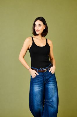 Jett Ribbed Jersey Shoestring Strap Vest
