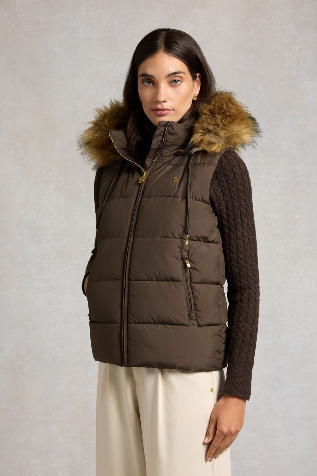 Ferncroft Hooded Gilet (Olive Brown)