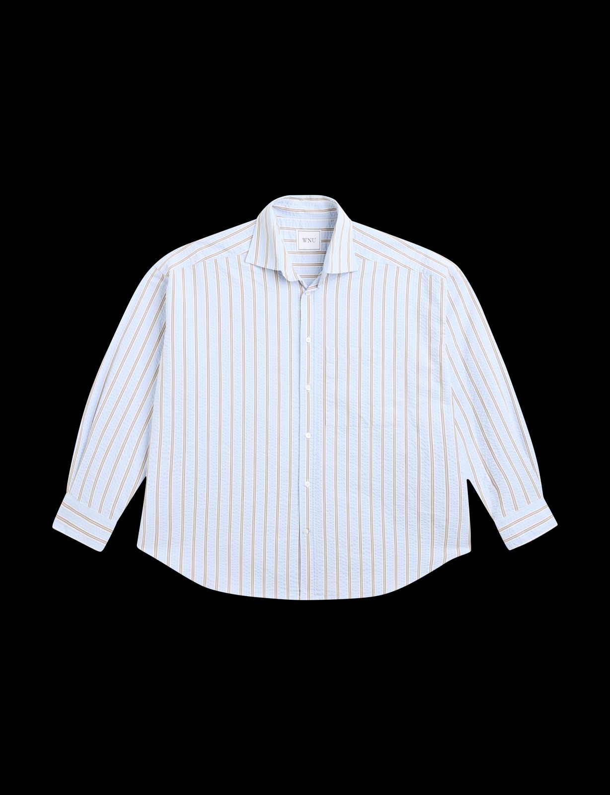 The Set: Seersucker, Icy Blue And Mocha Multi Stripe Shirt & Boxer
