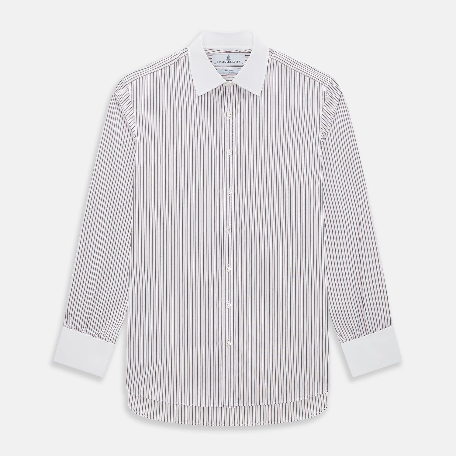 Red Double Stripe Shirt with Contrast T&A Collar and Cuffs