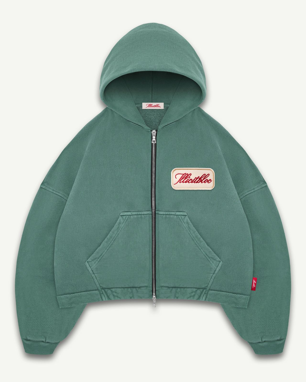 PATCHWORK TITANWEAVE⢠ZIP HOODIE - WASHED GREEN