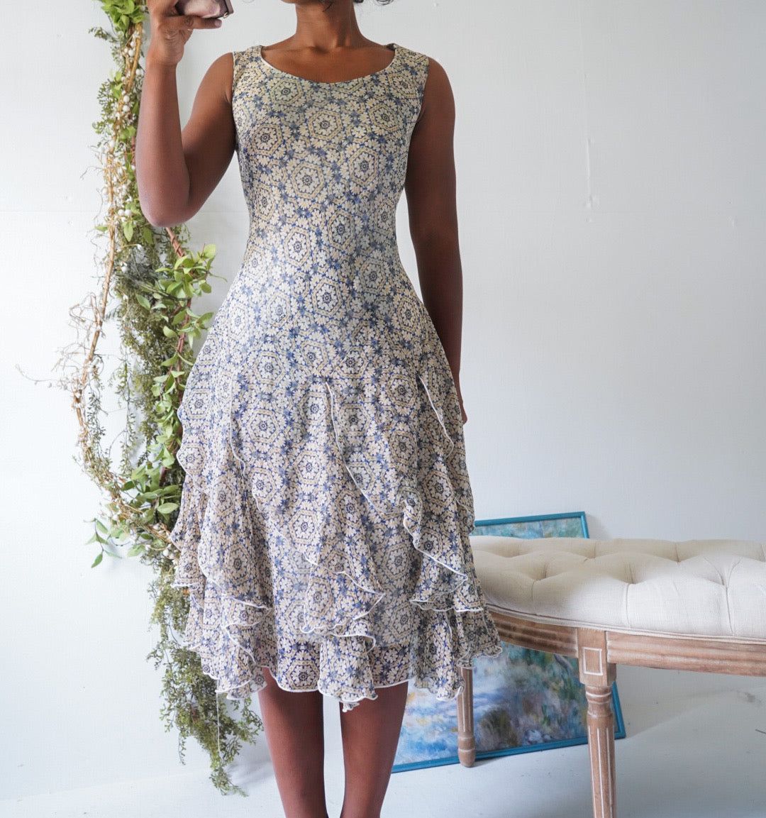 Y2K Fairy Hem Boho Midi Dress