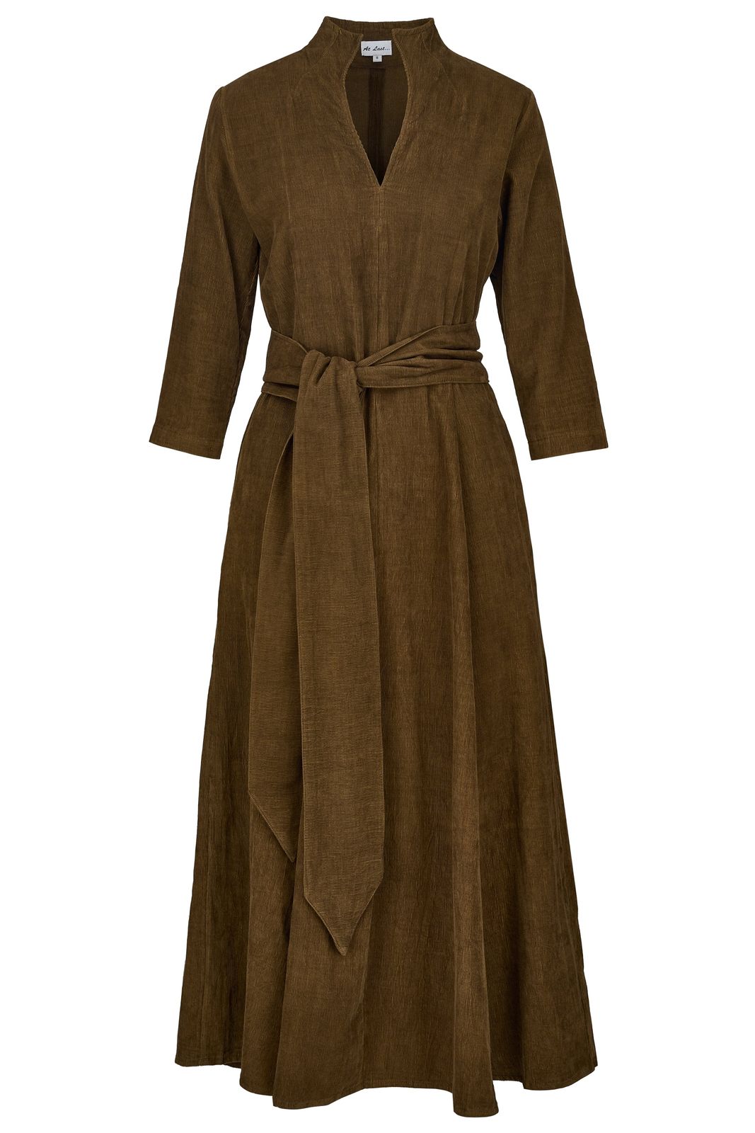 Chelsea Corduroy Midi Dress In Olive