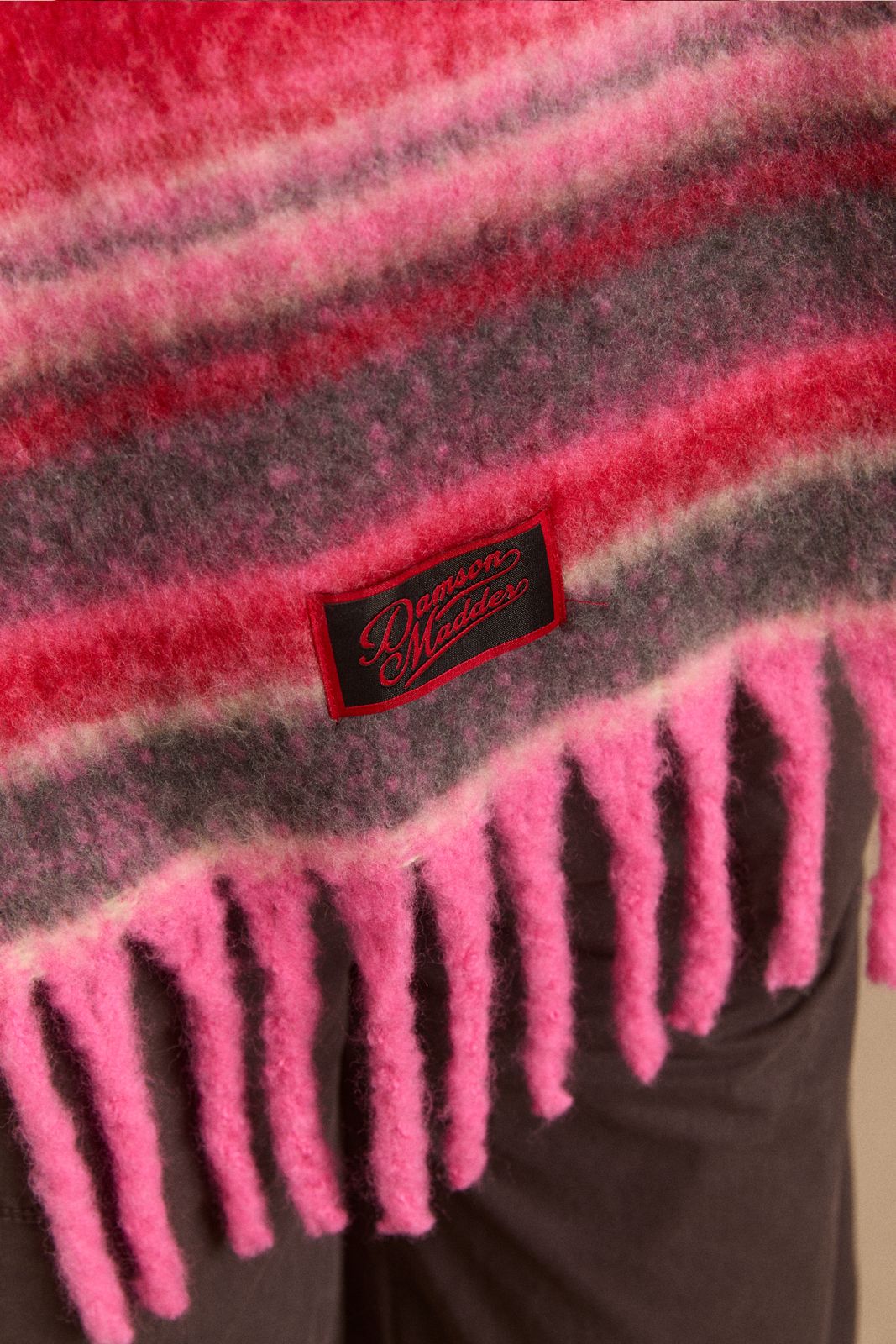 Brushed Oversized Scarf In Pink Pop Stripe