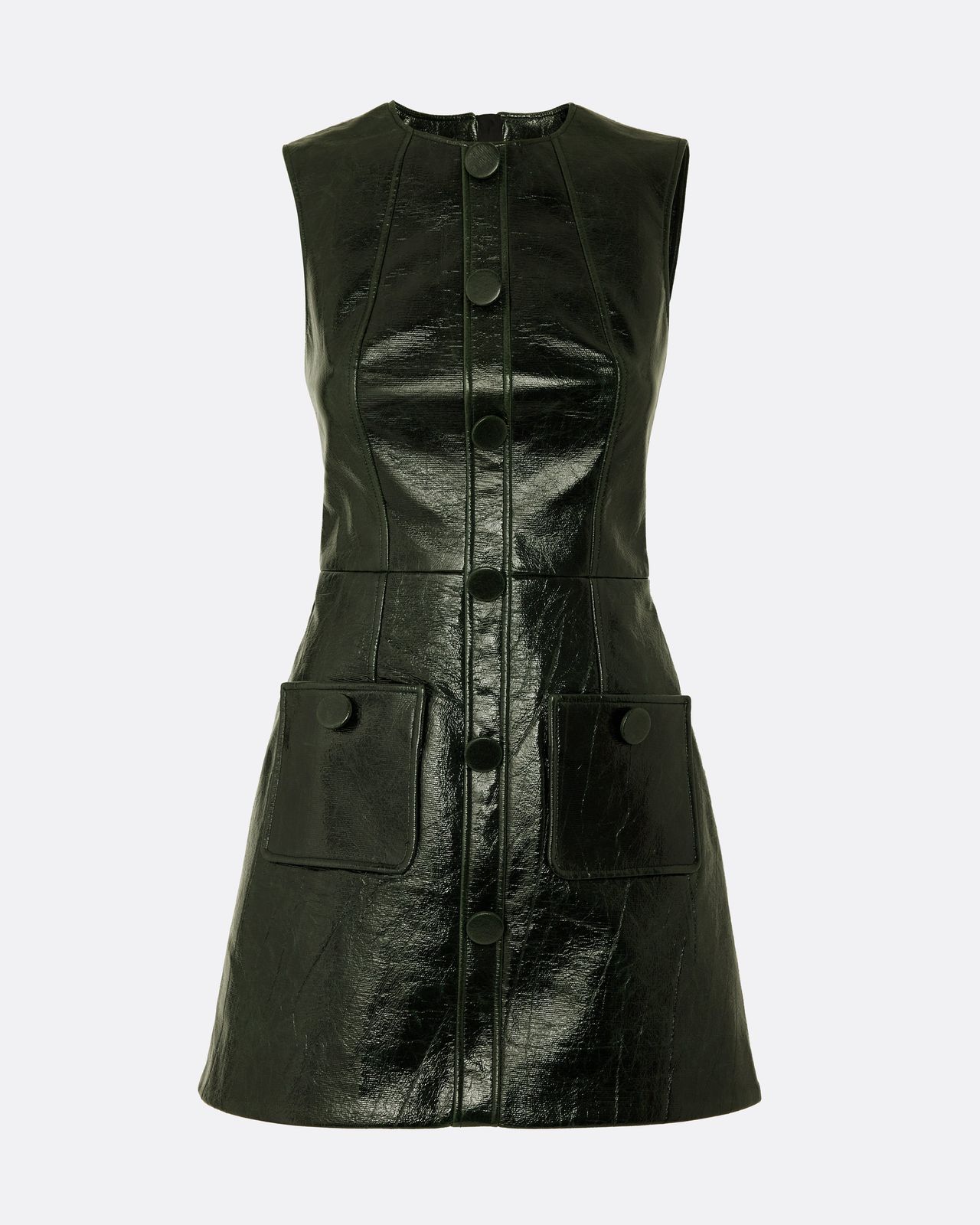 Hunter Mini Dress In Collard Green