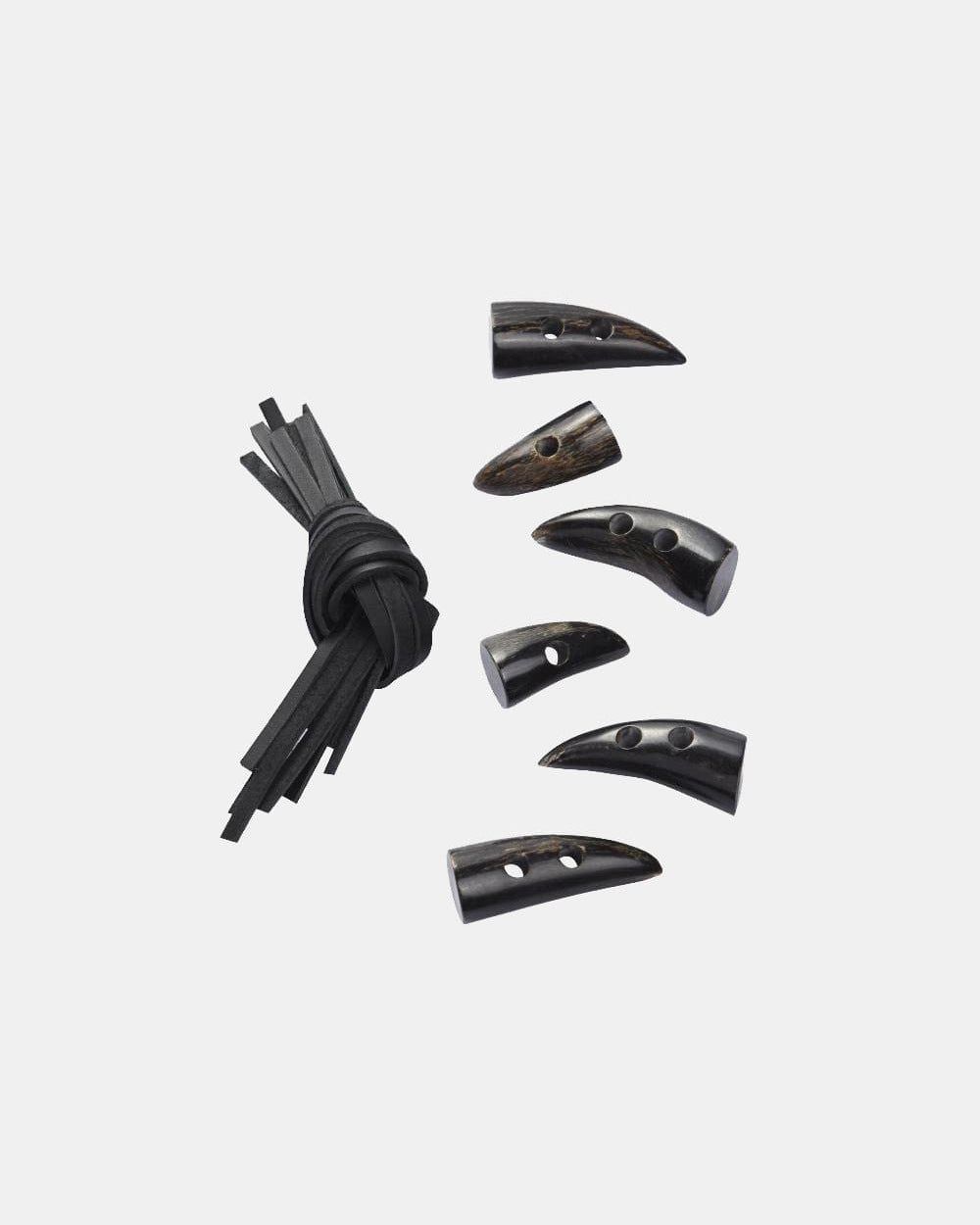 Horn Toggles with Black Leather