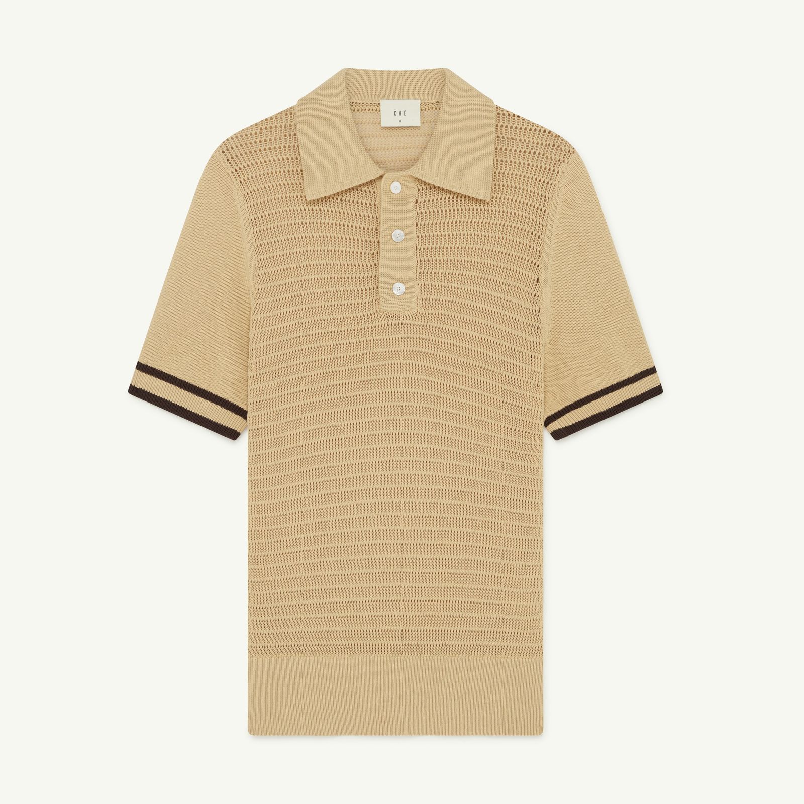 Capello Cotton Knitted Polo - Beige