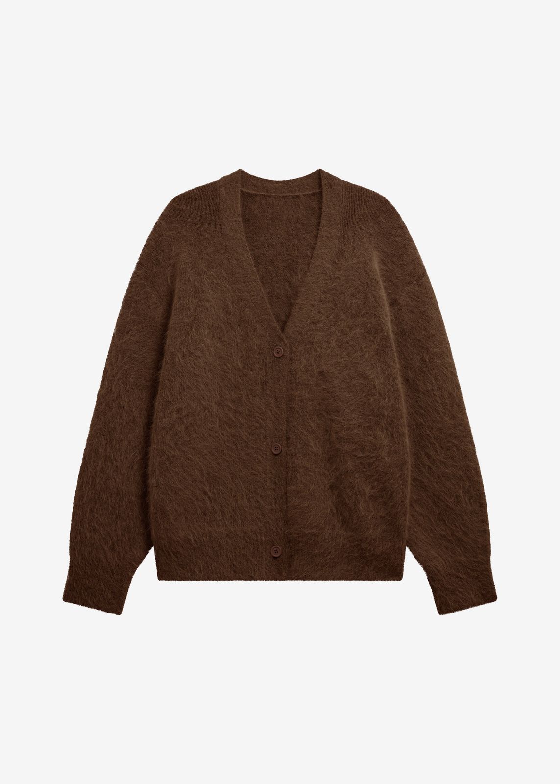 Elland Oversized Alpaca Cardigan - Olive Brown