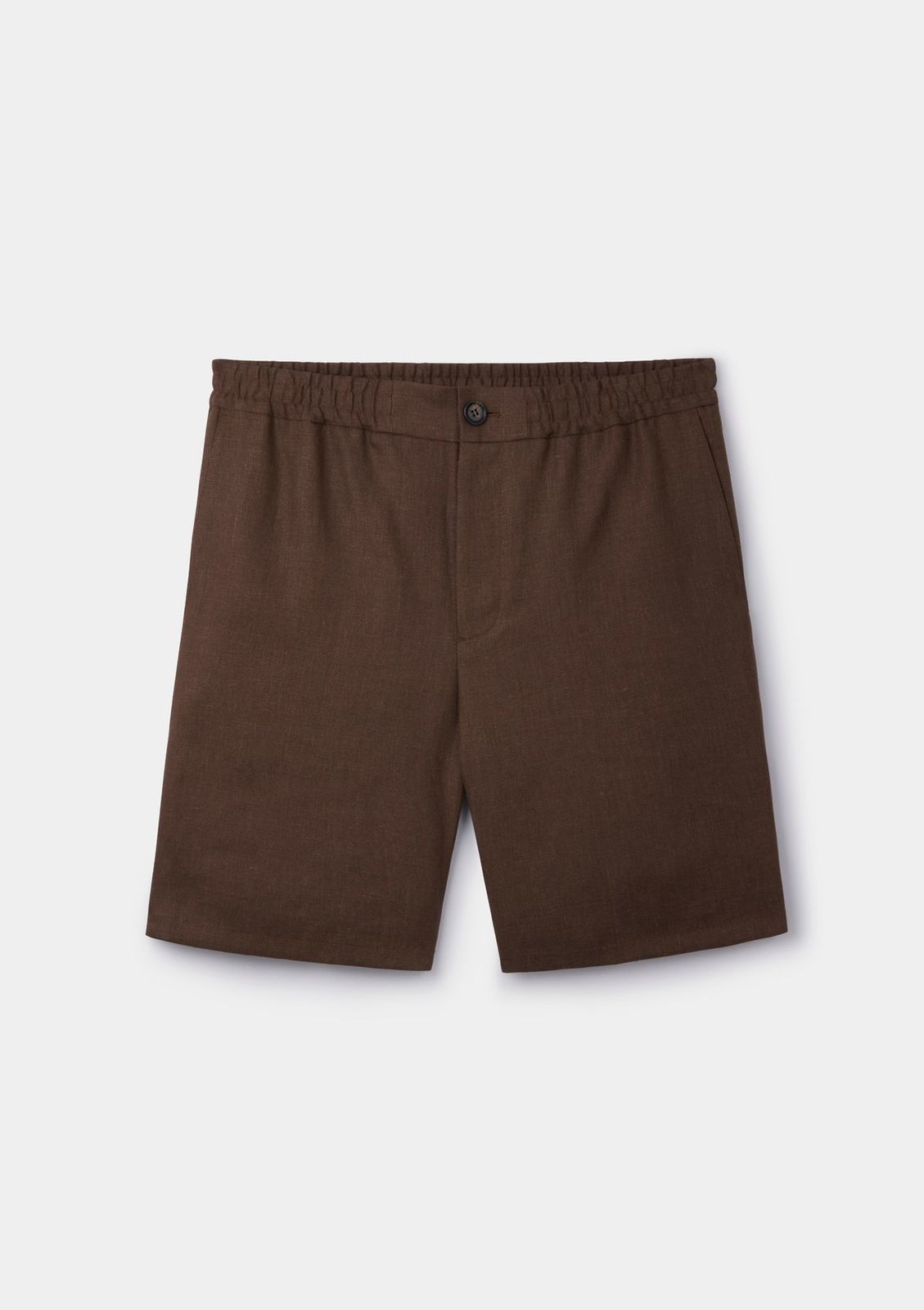 Hickory Brown Linen Drawstring Shorts