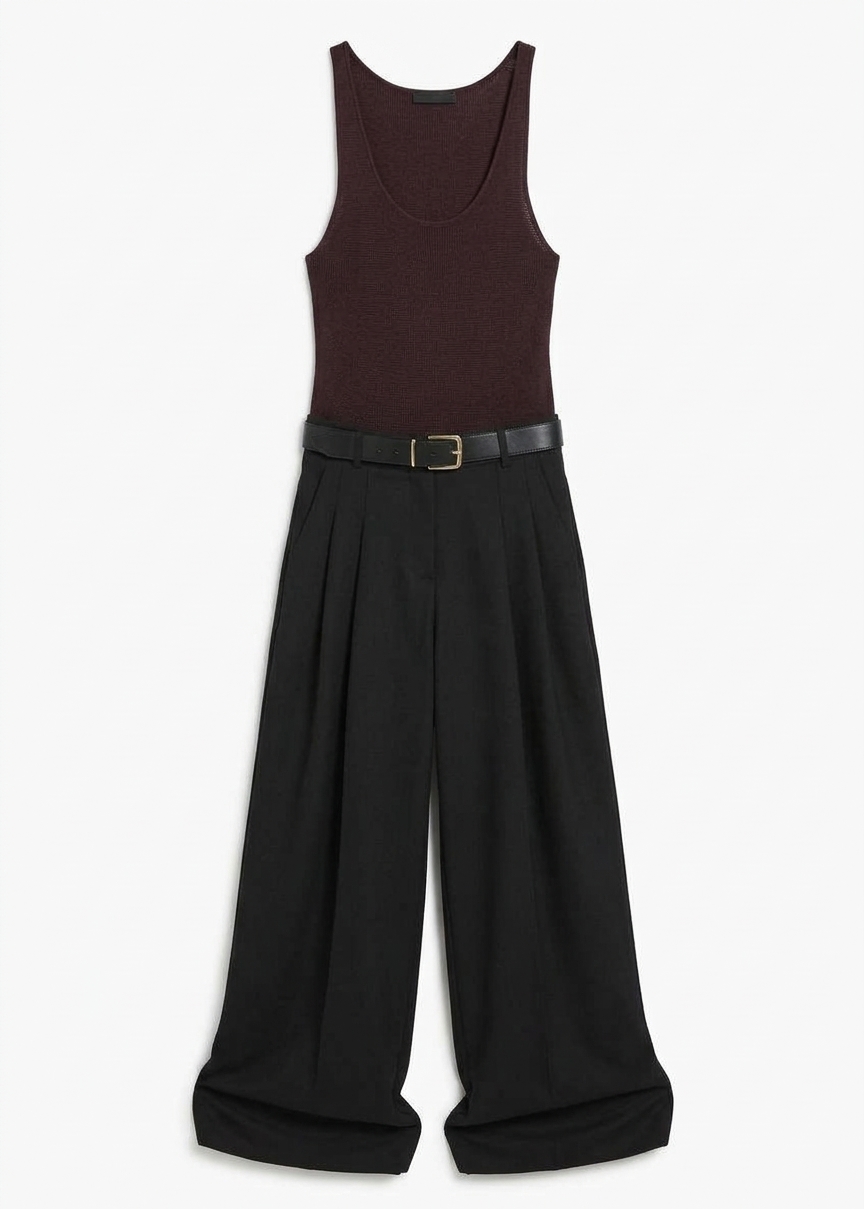 Rivo Knit Tank Top - Burgundy