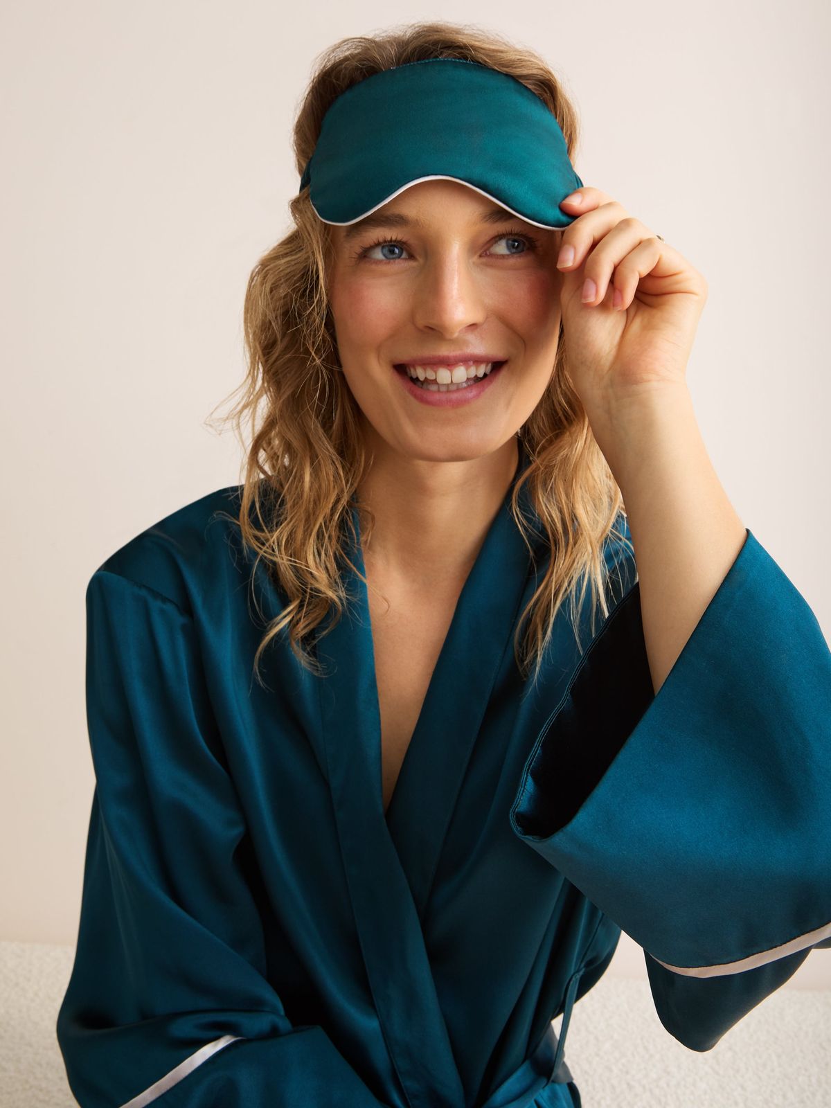 Bailey Silk Eye Mask Peacock Green