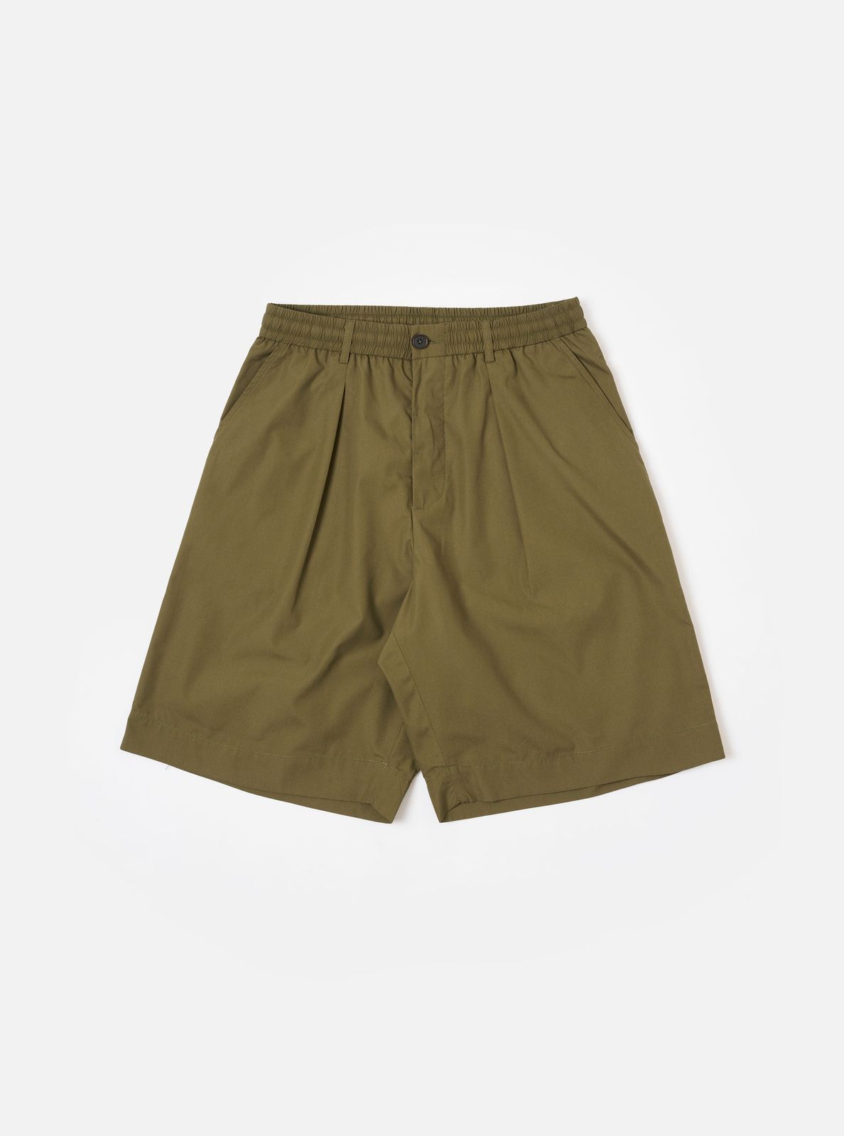 master-piece x Universal Works Olive Recycled Polytech Pleated Track Short