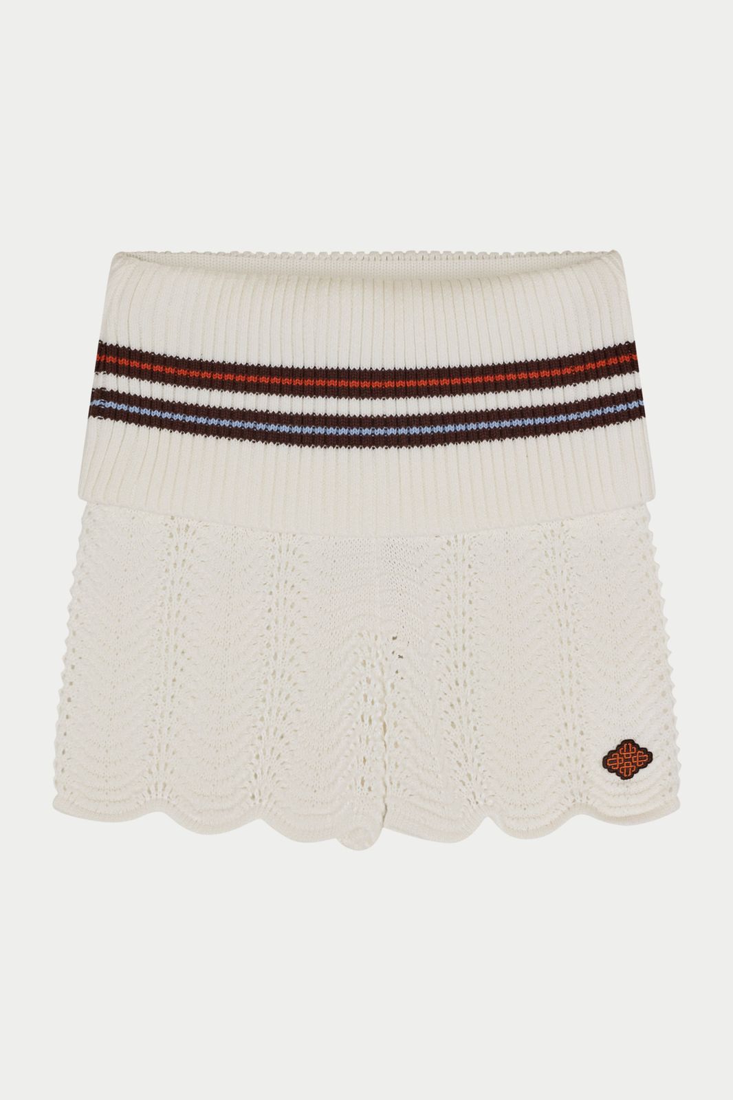 CROCHET KNITTED FOLDOVER SHORTS - CHOCOLATE