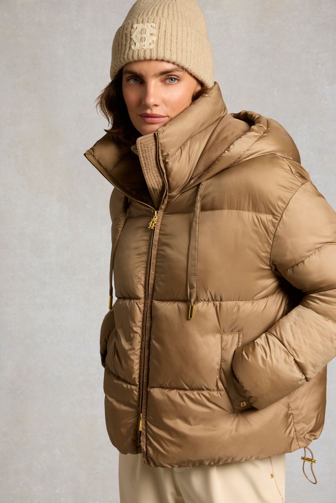 Hooded Baffled Jacket (Whisky)