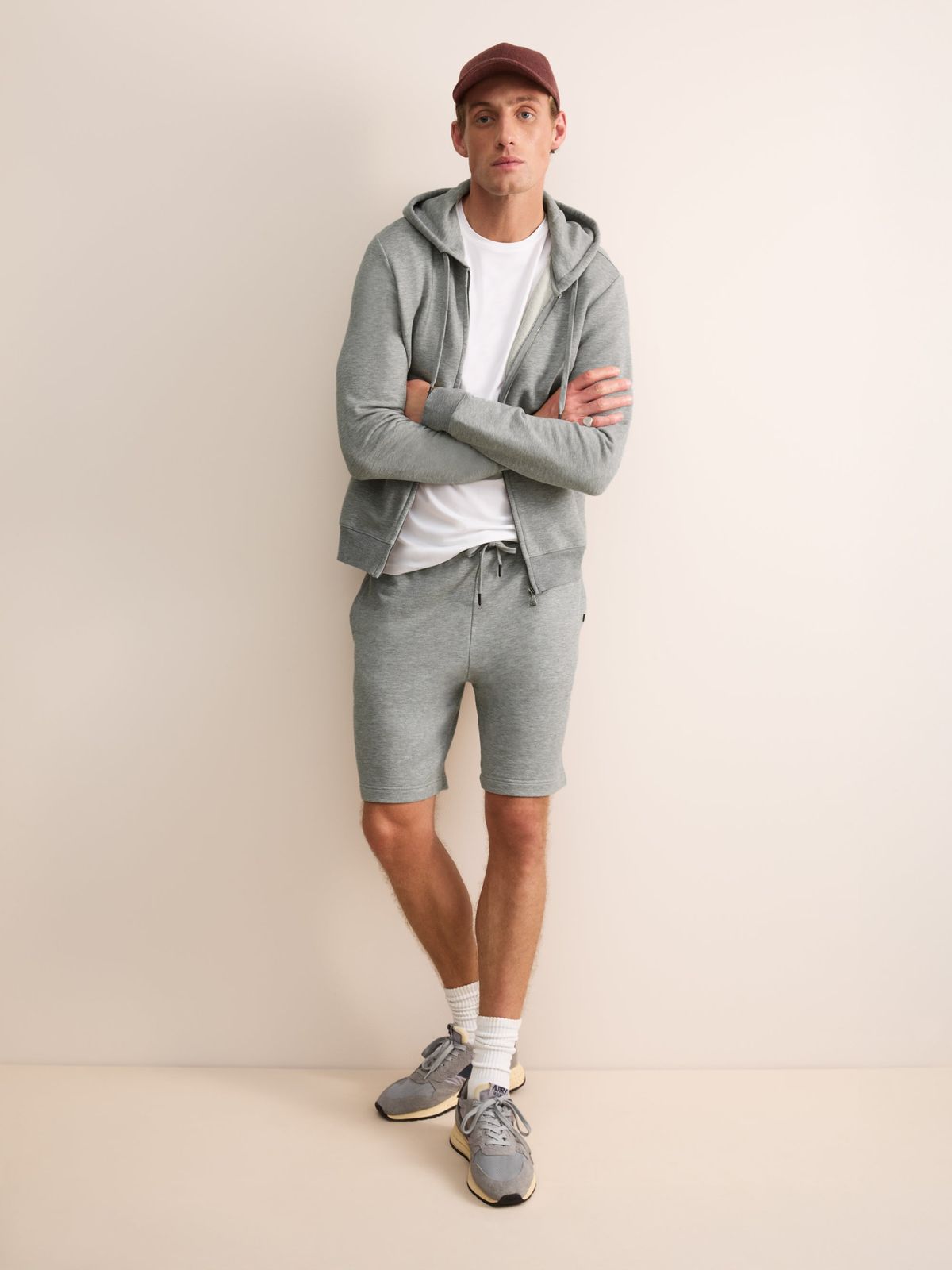 Harley Cotton Modal Sweat Shorts Silver Grey