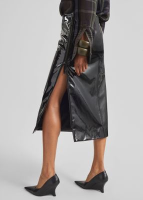 Samantha Patent Zip Skirt - Black