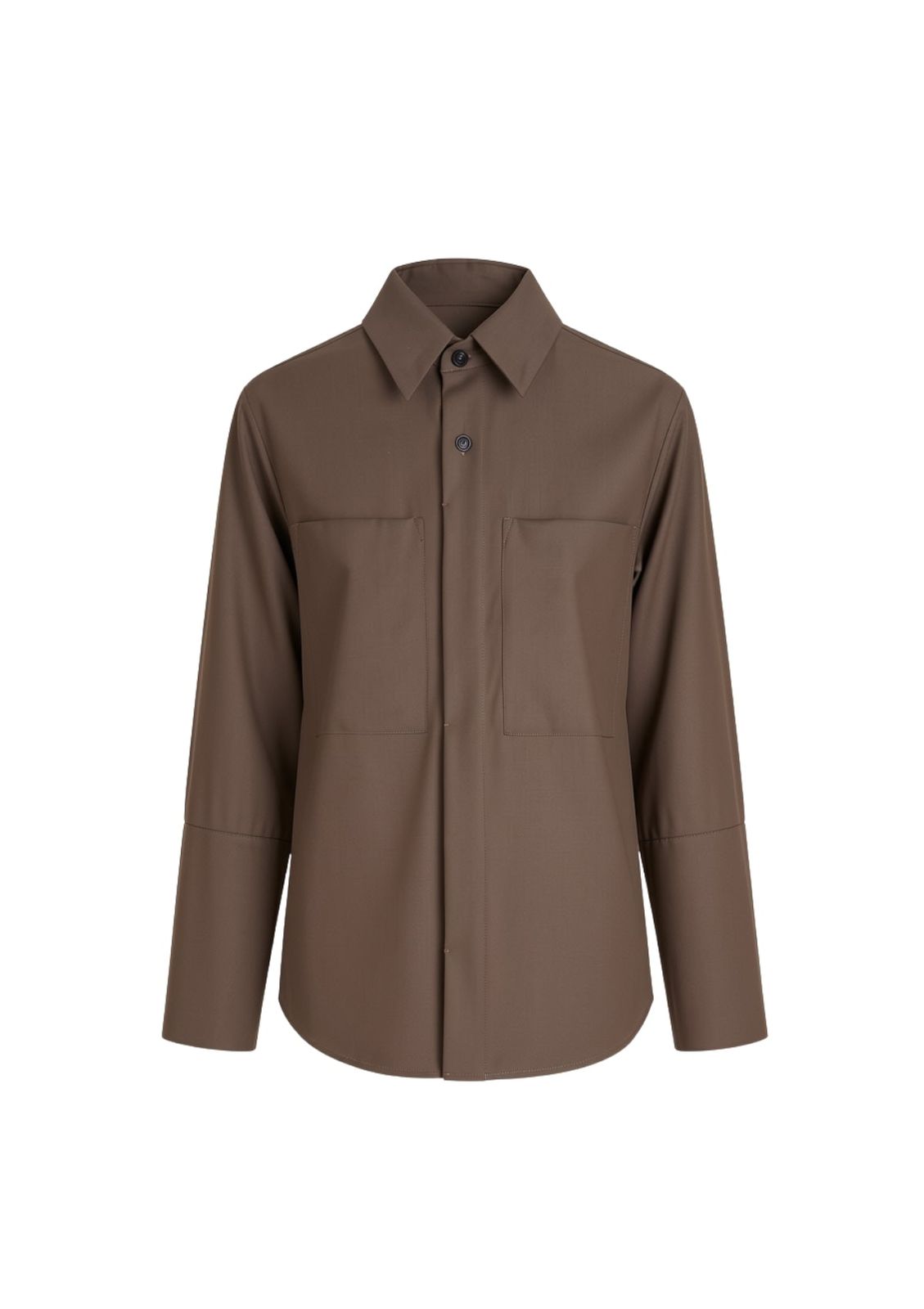 SPRING - Chemise à poches plaquées en laine Super 130's