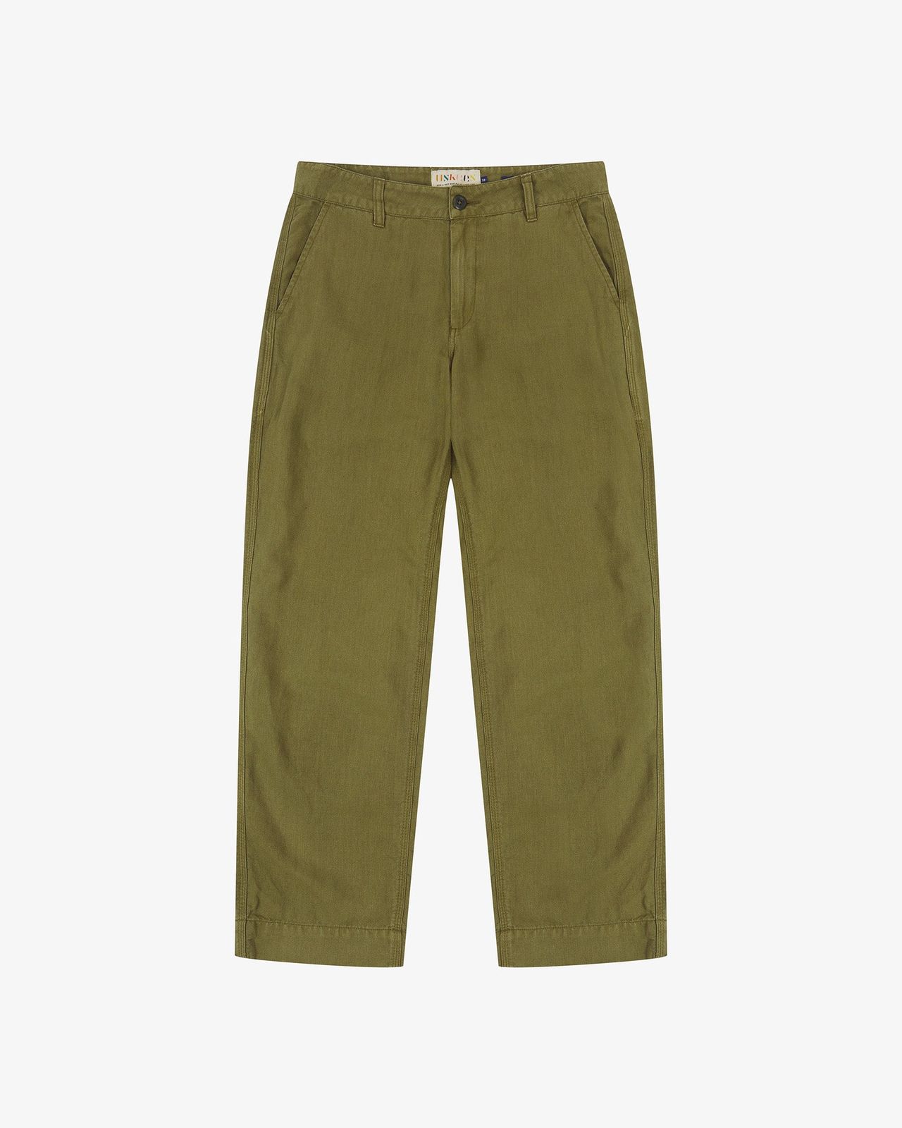 5021 Linen blend painter pants - woodland green