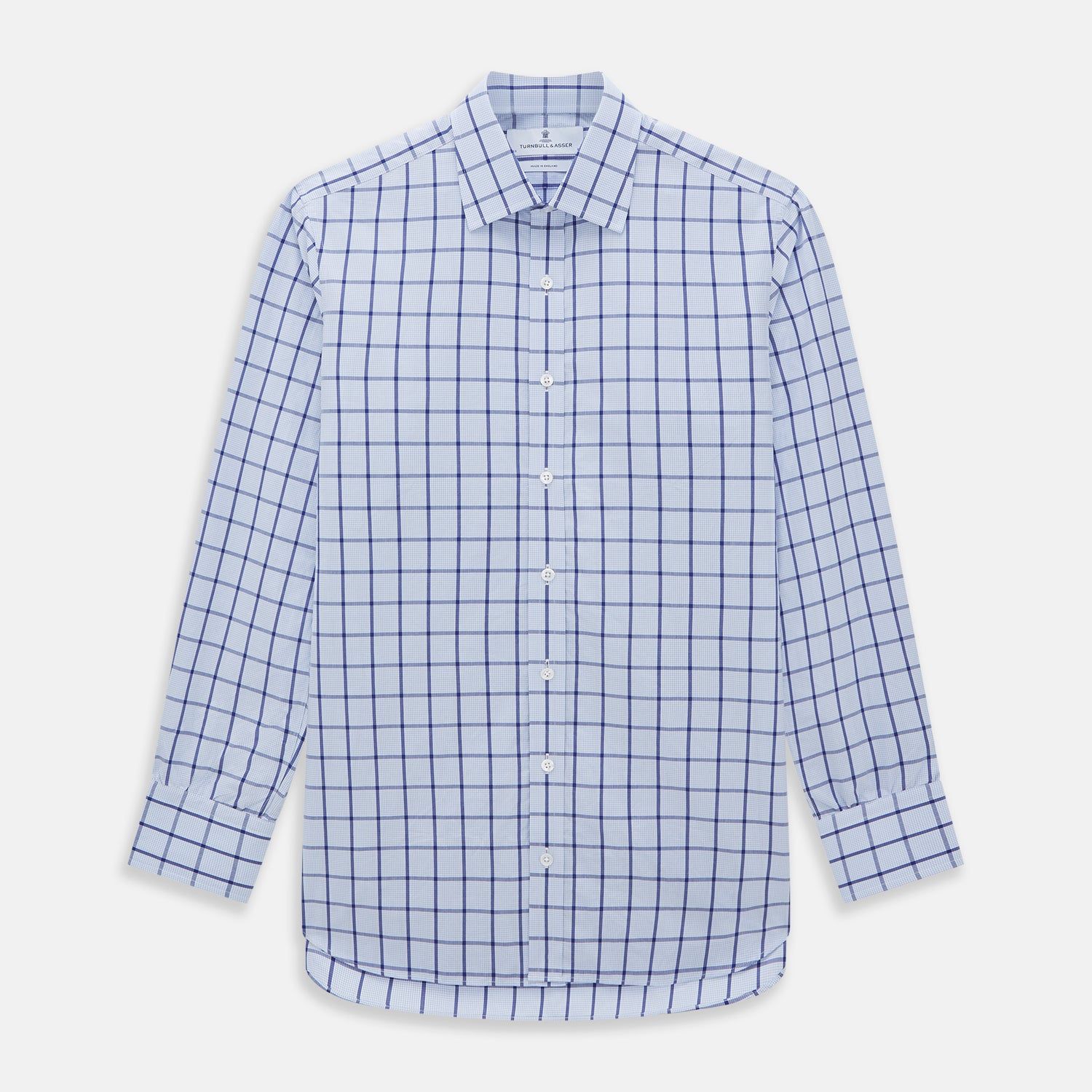 Navy Blue Windowpane Check Mayfair Shirt