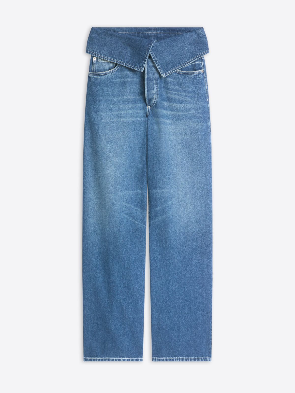 Folded denim pants