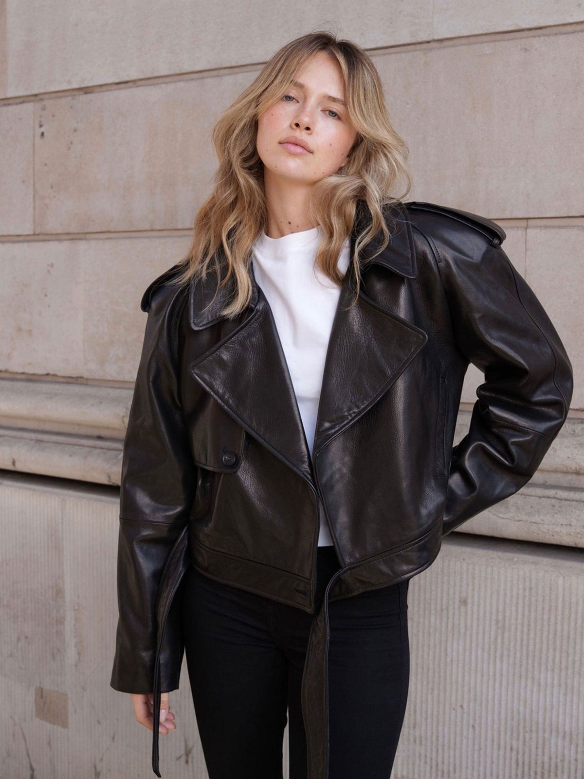 Daria Oversized Leather Jacket